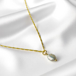 Baroque Keshi Pearl Jewelry Set – 925 Sterling Silver 18k Gold Plated | Necklace 50cm &amp; Earrings | Hypoallergenic | Nickel-Free 
