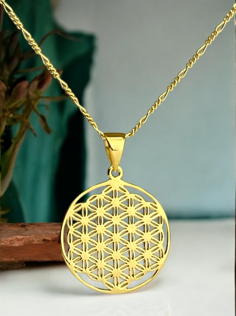 925 sterling gilded chain flower of life