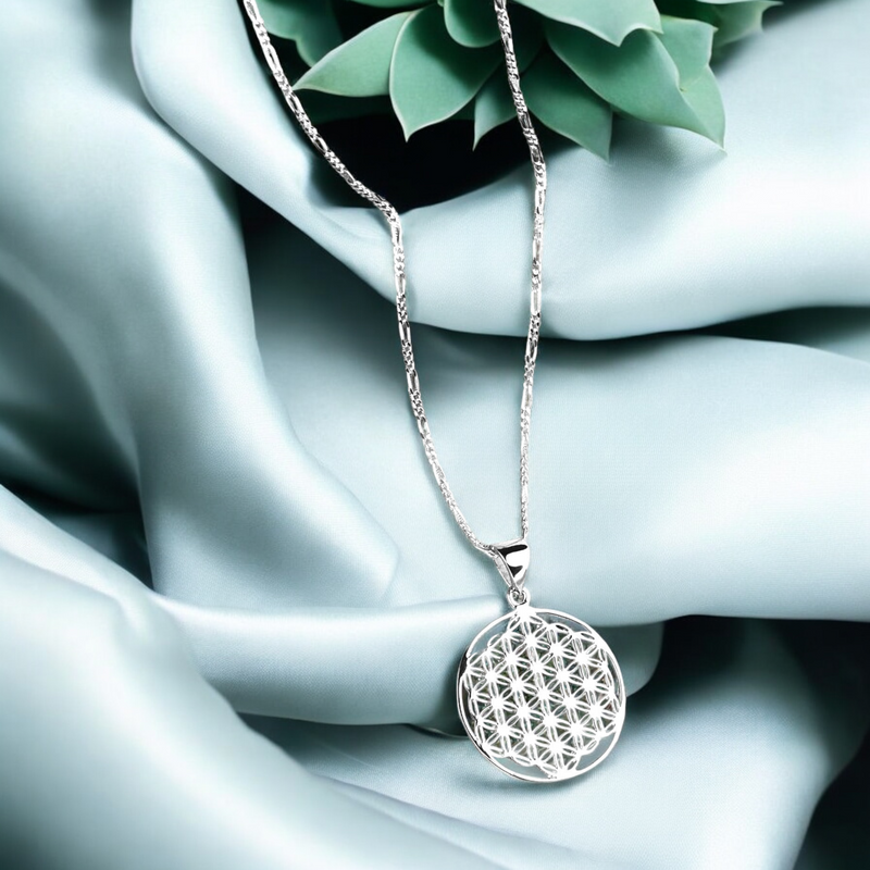 925 Sterling Silver Chain Flower of Life - K925-80