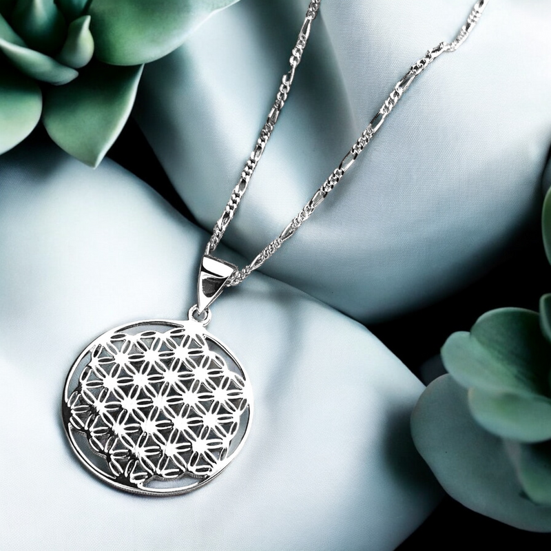 925 Sterling Silver Chain Flower of Life - K925-80