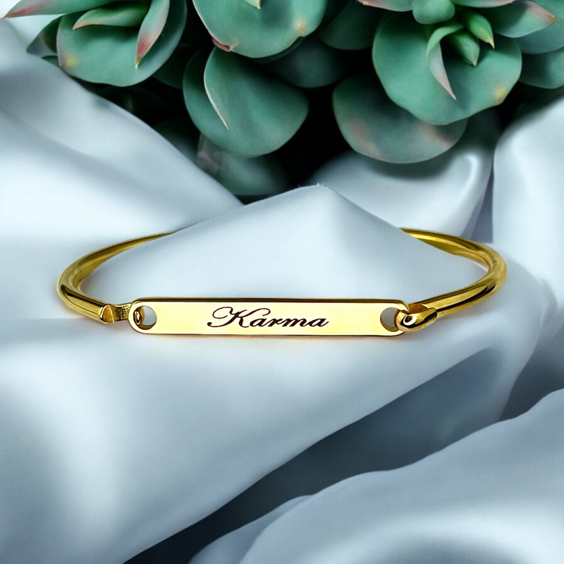 Personalized Stainless Steel Bracelet - Engraving - Gold Color - RETARM-16