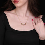 Multi Labradorit gemstone necklace-925 Sterling Gold-plated luxury jewelry-K925-121