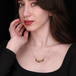 Multi Labradorit gemstone necklace-925 Sterling Gold-plated luxury jewelry-K925-121