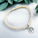 925 Sterling Silver freshwater pearl bracelet "Tree of Life" - Arm925-32