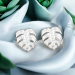 925 Sterling Silver Earrings "Exotic Monstera Leaves"