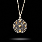 Mystical Moon Magic - Hand-gold-plated 925 Sterling Silver necklace with moon phase pendant