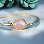 Rose Quartz Bracelet-Gilded Gemstone RETARM-26