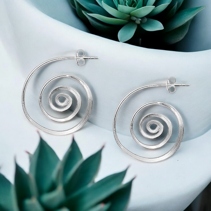 925 Sterling Silver Spiral Earrings – OHR925-149