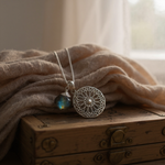 Labradorite Gemstone Mandala Jewelry Set - 925 Sterling Silver Meditation Chain - K925-118