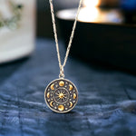Mystical Moon Magic - Hand-gold-plated 925 Sterling Silver necklace with moon phase pendant
