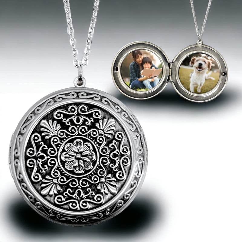 PERSONALISABLE photo MEDAILLON chain incl. Photo service-foldable xl medallion-VIK-36