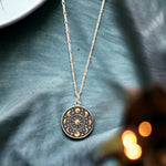 Mystical Moon Magic - Hand-gold-plated 925 Sterling Silver necklace with moon phase pendant
