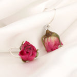 925 Sterling silver earrings with real roses