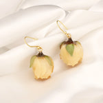 925 sterling gold-plated earrings with real roses - Ear925-127