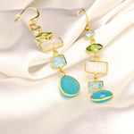 925 Sterling Silver Gold Plated Multi Gemstone Earrings Earper25-16