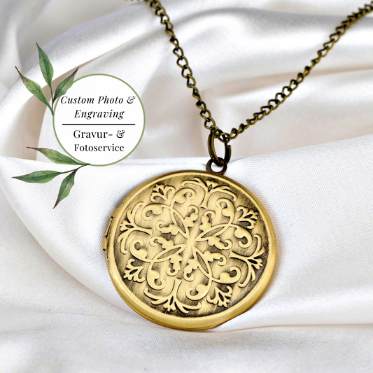 Photo medallion necklace with your photo Personalized oriental pendant - VIK-126