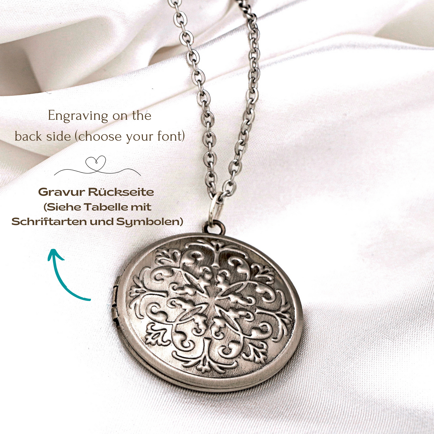 Marrakech II antique silver medallion chain incl. Photoservice VIK-18