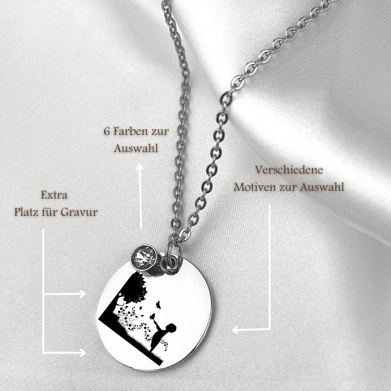 Photo Medallion Necklace with your photo-Pusteblumenpenger-Individualizable jewelry with photo service VIK-89