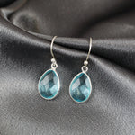 Aqua Topaz Tropfen Ohrringe 925 Sterling Silber - OHR925-133