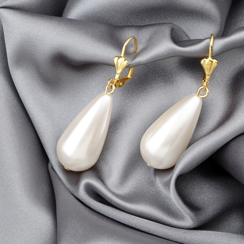 Bridal jewellery Pearls Earrings- classic vintage-style earrings -VINOHR-99