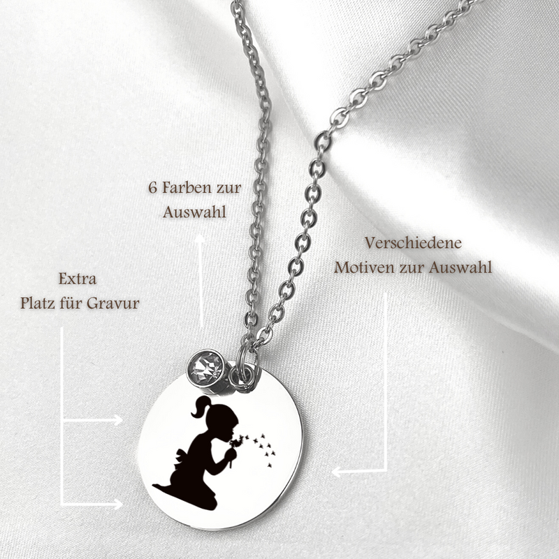 Photo Medallion Necklace with your photo-Pusteblumenpenger-Individualizable jewelry with photo service VIK-89