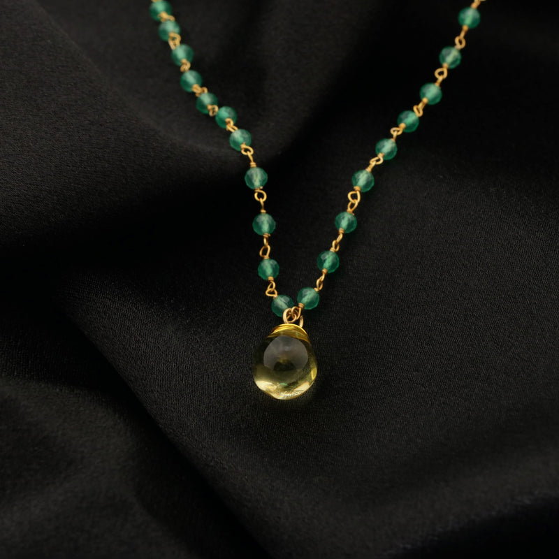 Gemstone chain with Aventurine and citrine