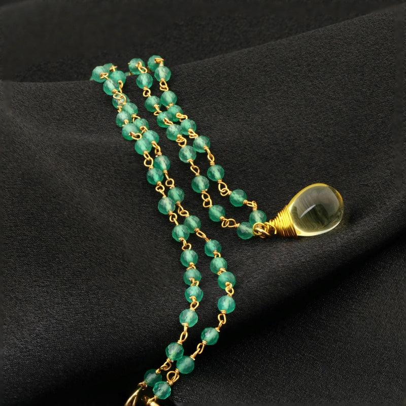 Gemstone chain with Aventurine and citrine