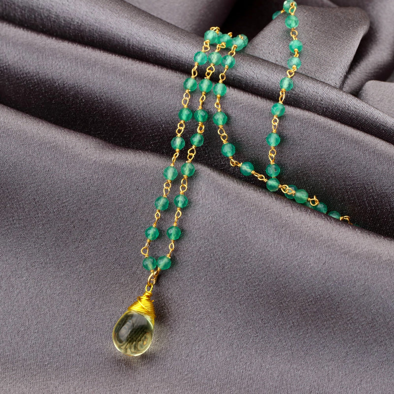 Gemstone chain with Aventurine and citrine