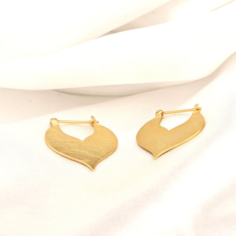 Minimalist Drops Earrings-925 Sterling Gold Gold plated Matt Orient Sultan 1001 Nights Arabic Style-OHR925-27