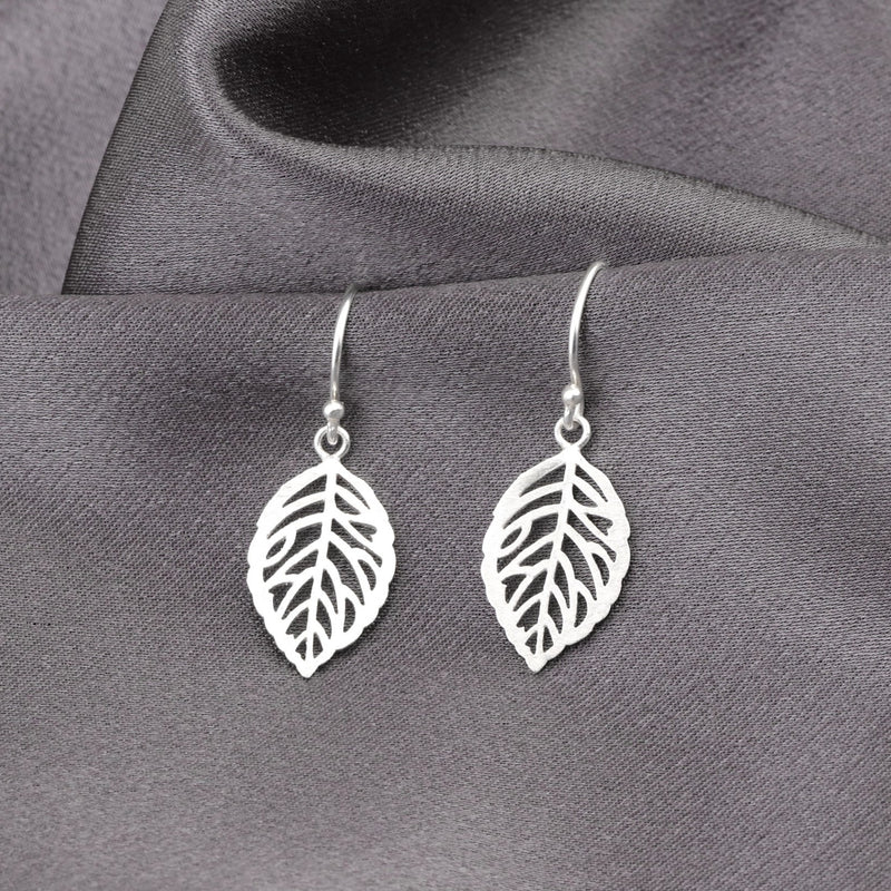 925 sterling earrings "silver leaves" - Ear925-12