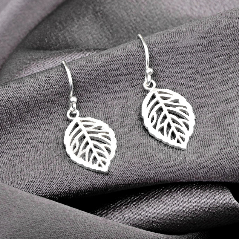 925 sterling earrings "silver leaves" - Ear925-12