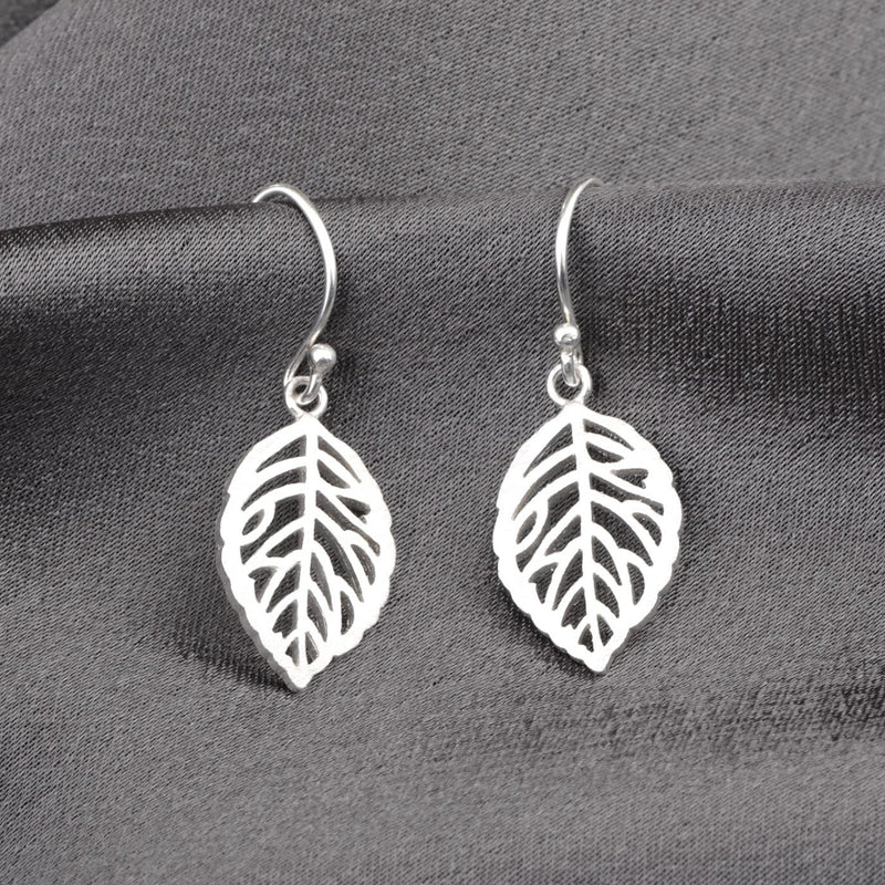 925 sterling earrings "silver leaves" - Ear925-12