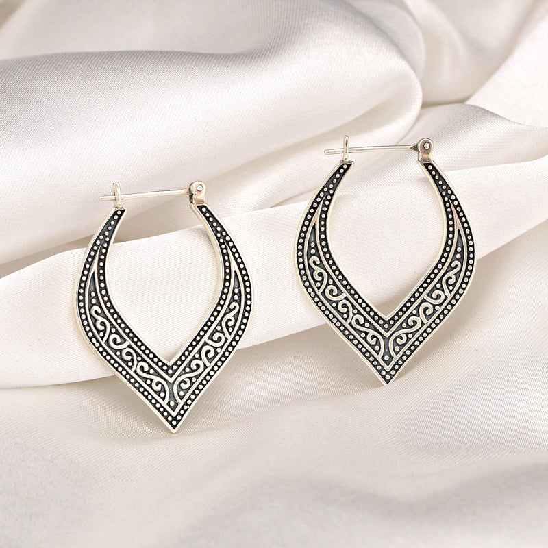 Casablanca Oriental Creolen -925 Sterling Silver Ornament Earrings OHR925-66