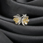 Butterblumen Ohrstecker - 925 Sterling Gold Vergoldet - Bicolor - OHR925-54