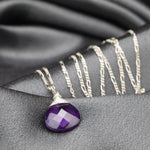 Amethyst Silver pendant pendant chain - K925-21