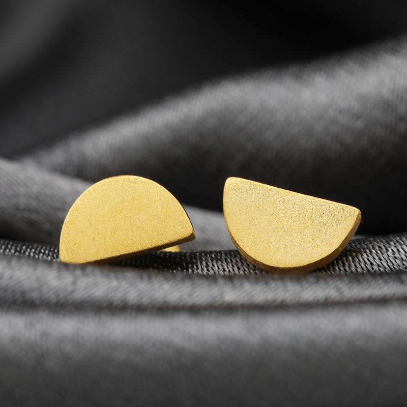 925 Sterling gold plated mini earrings "halfmoon"