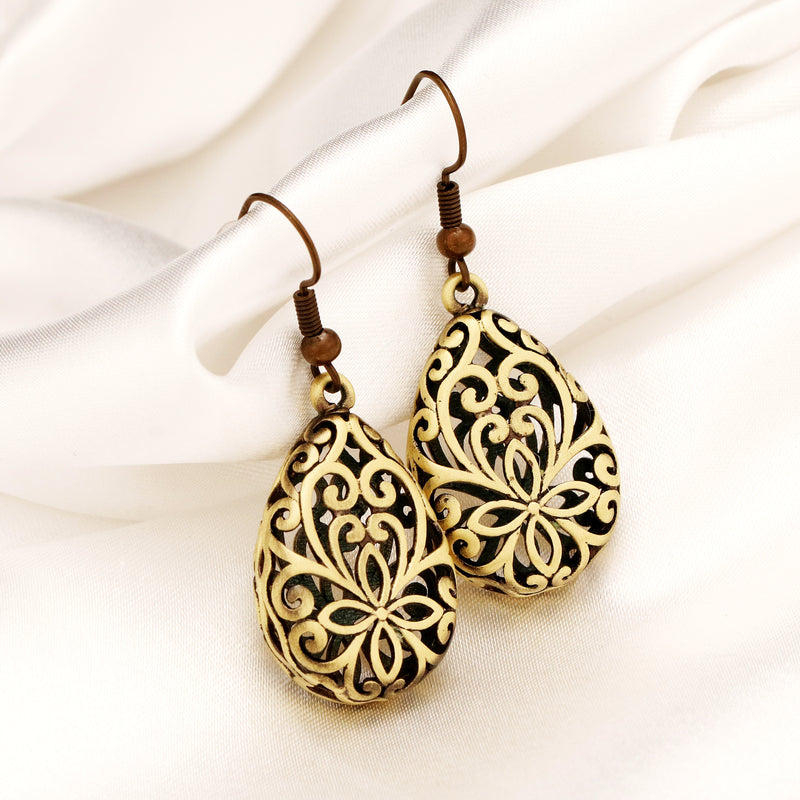 "Marrakech" Bronze Earrings in Vintage Style-VINOHR-39