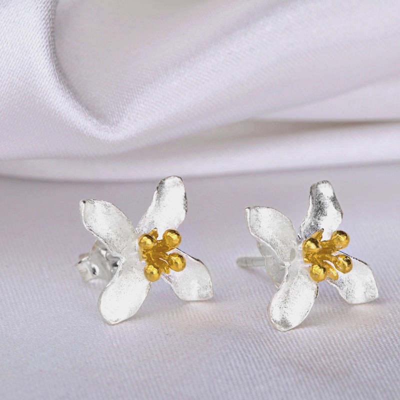 925 silver stud earrings Lilies - Ear925-41