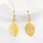 Leaf Earrings-925 Sterling Vergoldet Botanical Drop Earrings-OHR925-14