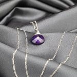 Amethyst Silver pendant pendant chain - K925-21