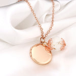 Rosegold Gilded Fotomedaillonnecklace with Pusteblumen-Personalizable Jewelry with Photoservice-VIK-87