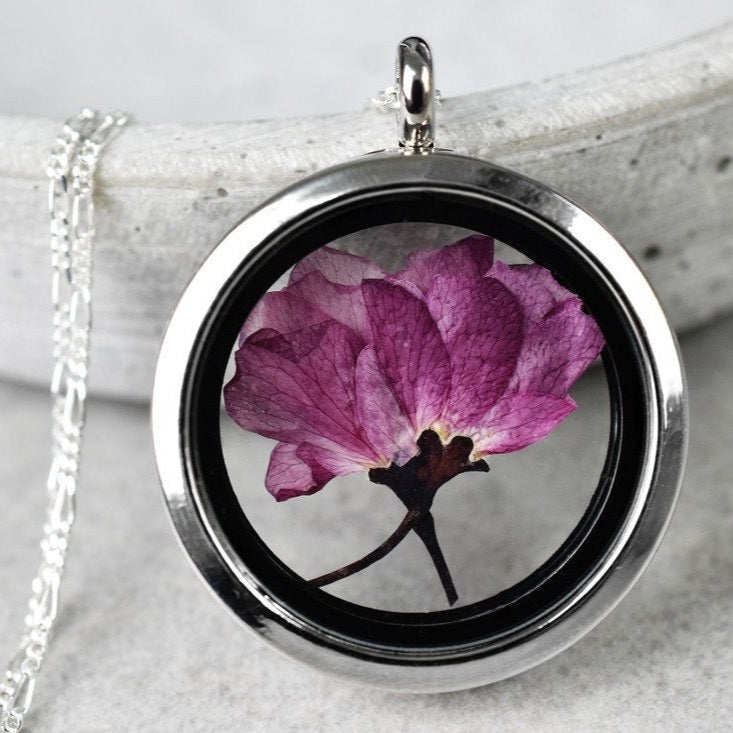 Japanese sakura medallion - 925 sterling silver chain Sakura cherry blossom trailer - K925-79