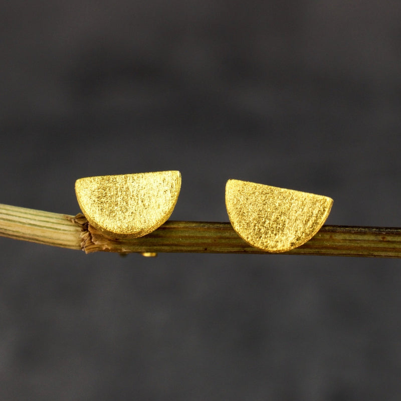 925 Sterling gold plated mini earrings "halfmoon"