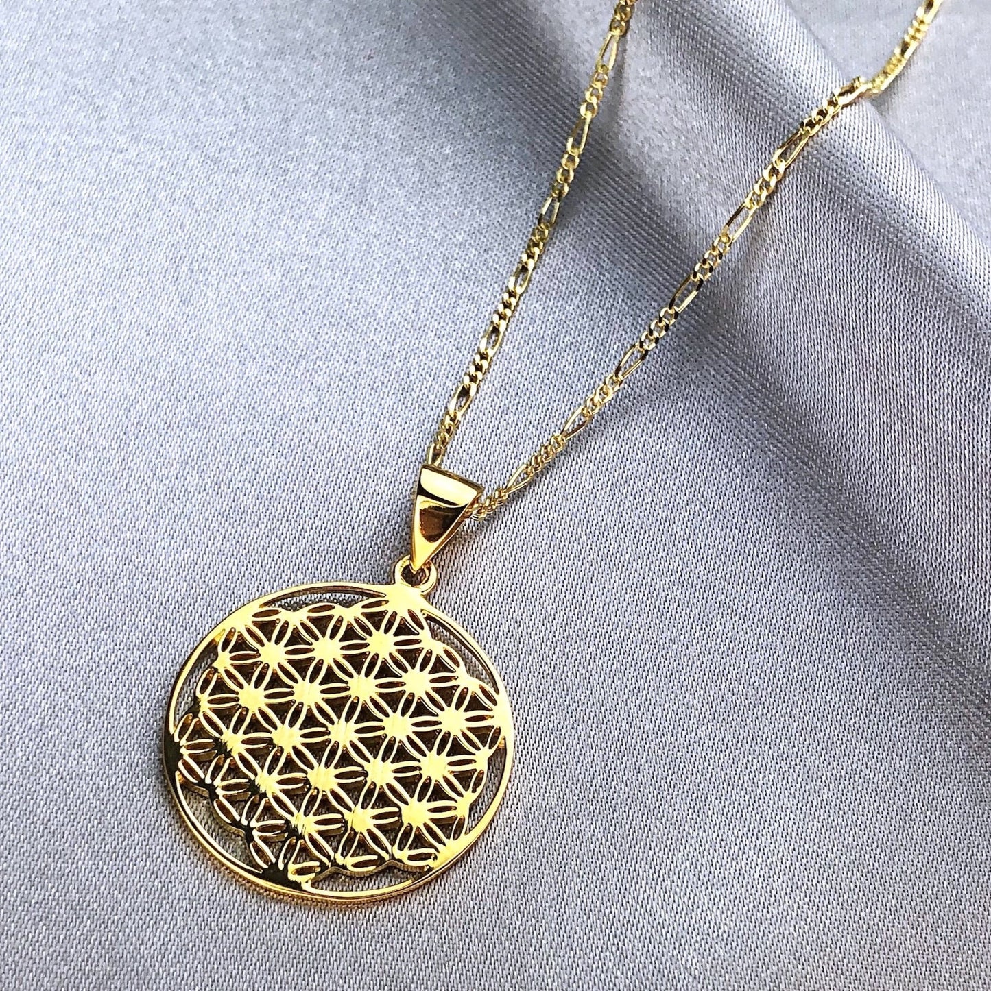 925 sterling gilded chain flower of life