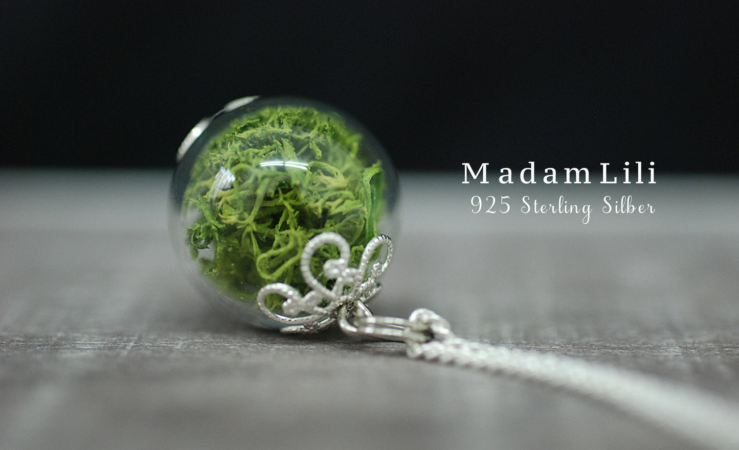 925 Sterling Silver Real Moss Chain - K925-140