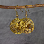 "Bird's nest" bronze earrings in Vintage style -VINOHR-83