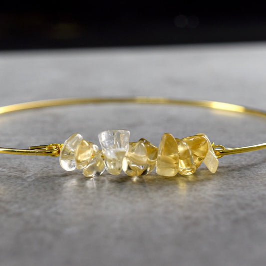Bangle gold plated with citrine