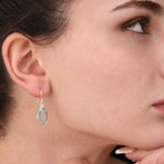 Aqua Topaz Tropfen Ohrringe 925 Sterling Silber - OHR925-133