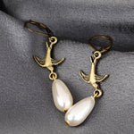 Flight Swallows Drop Pearl Earrings - Nostalgic Retro Jewelry - Vinohr-63