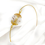 Dandelion Pust Floral Bangle - Gold Gold Plated Terarrium Jewelry - Retar-15